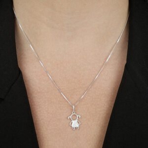 Colar Menina com Zircônia em Prata 925